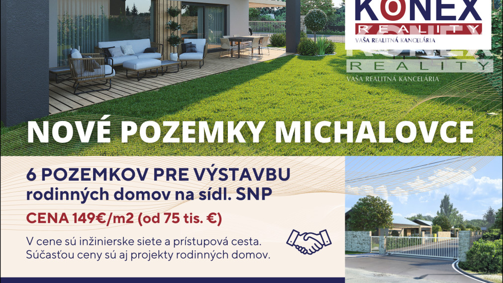 HORÚCA NOVINKA - Jedinečné STAVEBNÉ POZEMKY v Michalovciach