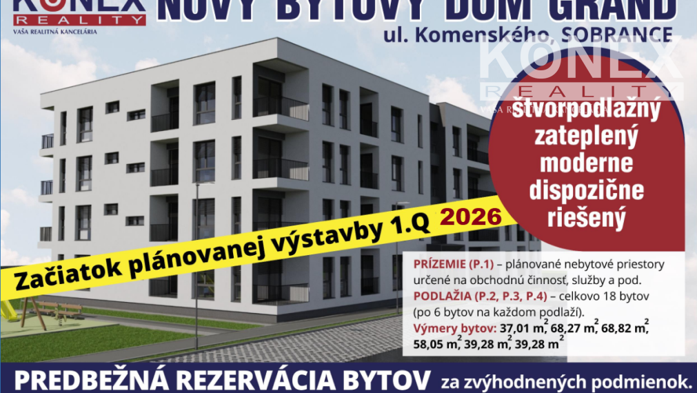 NA PREDAJ – NOVÉ BYTY V NOVOSTAVBE – Sobrance