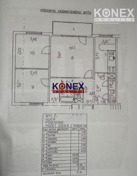 ID-3085 NA PREDAJ – 3-izbový byt Trebišov