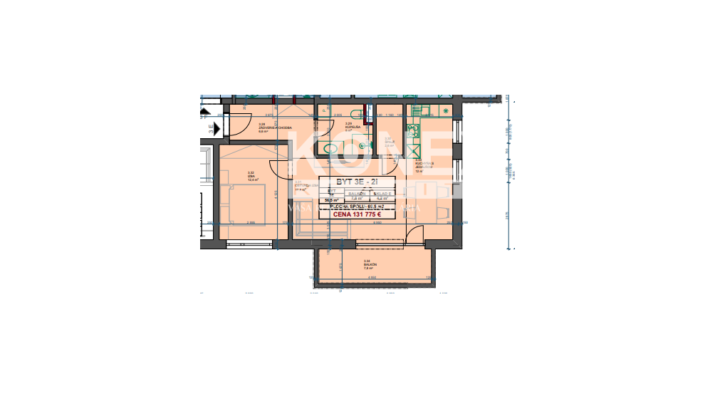 ID-3872 2-izbový byt v novostavbe Greenside - Trebišov