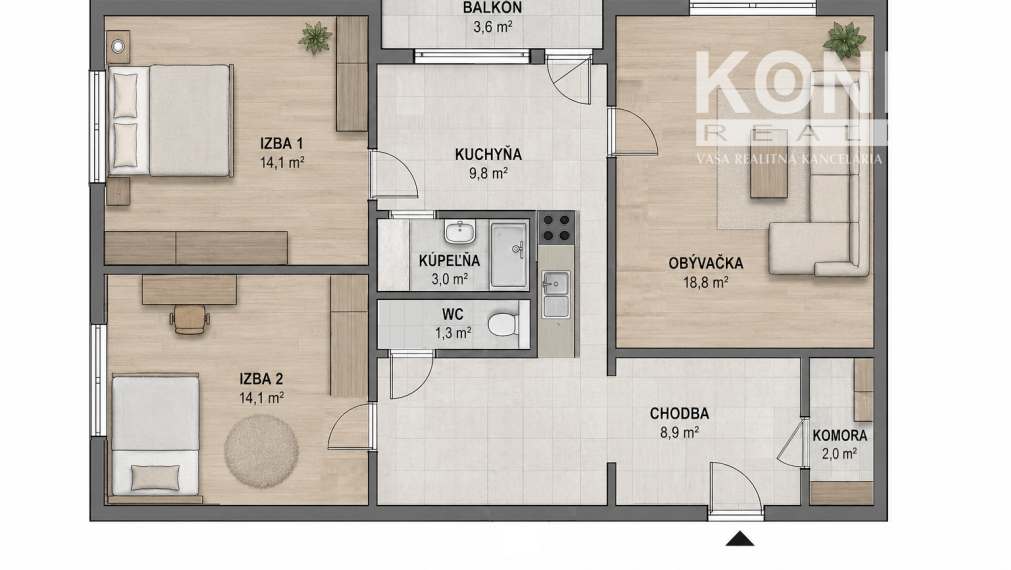 ID-4383 PREDAJ - Priestranný 3-izbový byt vo vyhľadávanej lokalite v Bardejove