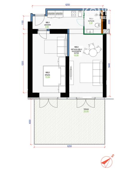 ID-4784 NA PREDAJ Moderný 2-izbový apartmán s terasou - Zemplínsnka Šírava