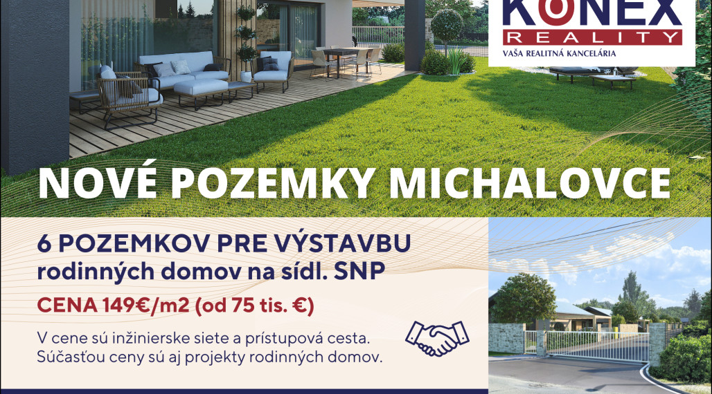 HORÚCA NOVINKA - Jedinečné STAVEBNÉ POZEMKY v Michalovciach