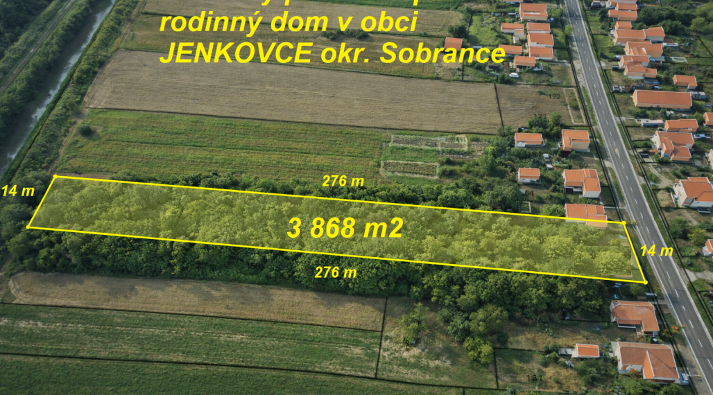 ID-3454 NA PREDAJ Rozľahlý pozemok (3868 m2) JENKOVCE