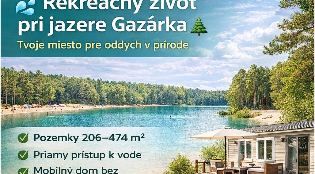 JEDINEČNÁ PONUKA! Rekreačné pozemky Šaštín-Stráže, jazero GAZÁRKA, Zóna A