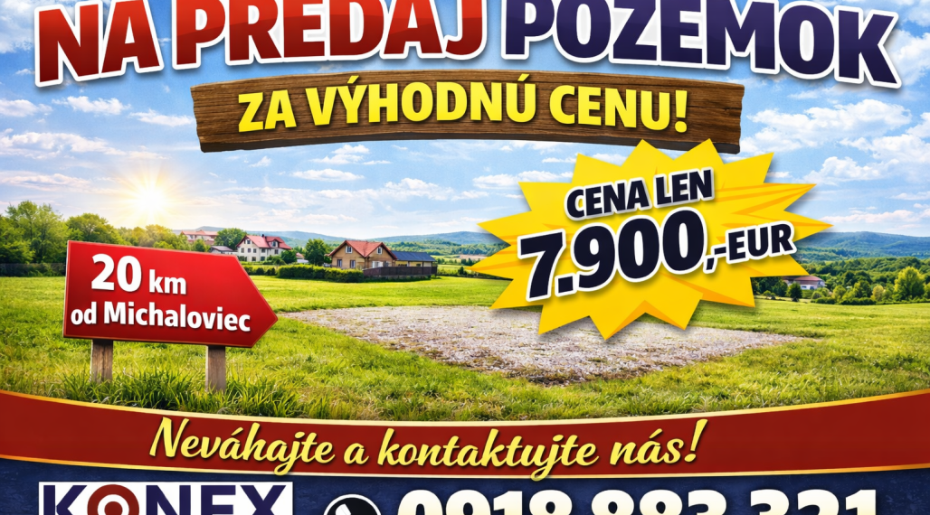 ID-3616 POZEMOK pri Michalovciach ZA VÝHODNÚ CENU!
