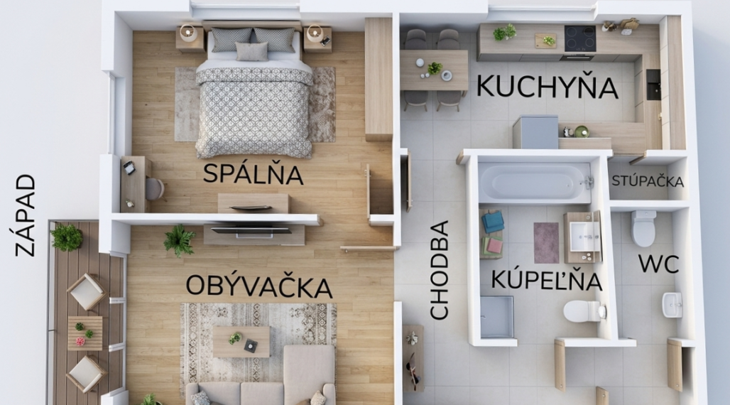 ID-4434 Pekný 2-izbový byt – Trebišov – JUH