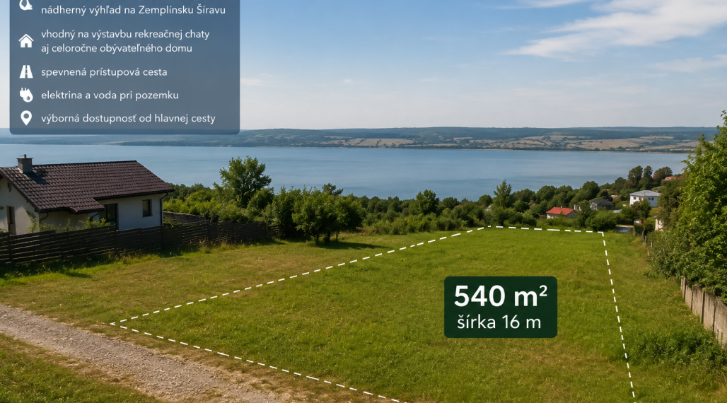ID-8566 REKREAČNÝ POZEMOK na ZEMPLÍNSKEJ ŠÍRAVE (540 m2)