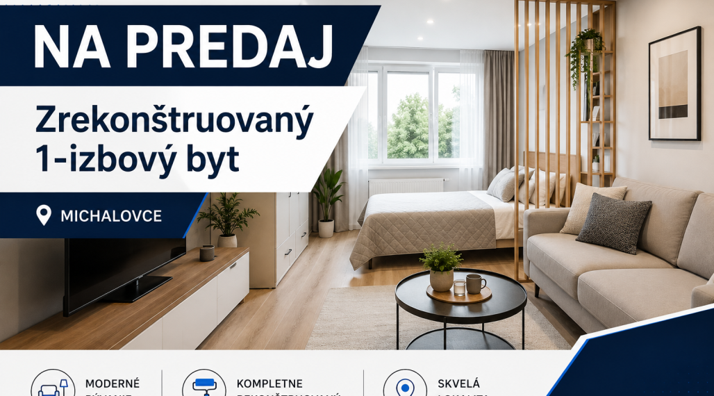 ID-4566 Zrekonštruovaný 1-izbový byt vo skvelej lokalite MICHALOVCE