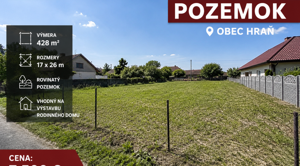 ID-4585 NA PREDAJ POZEMOK – OBEC HRAŇ