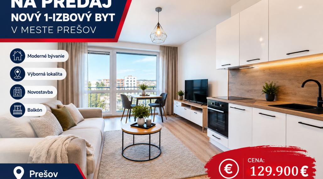 ID-4934 NA PREDAJ NOVÝ 1-izbový byt v meste PREŠOV