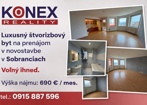 ID-3278 PRENÁJOM Priestranného 4-izbového bytu SOBRANCE