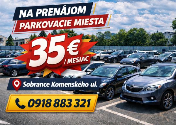 ID-3476 VÝHODNE NA PRENÁJOM PARKOVACIE MIESTA - SOBRANCE