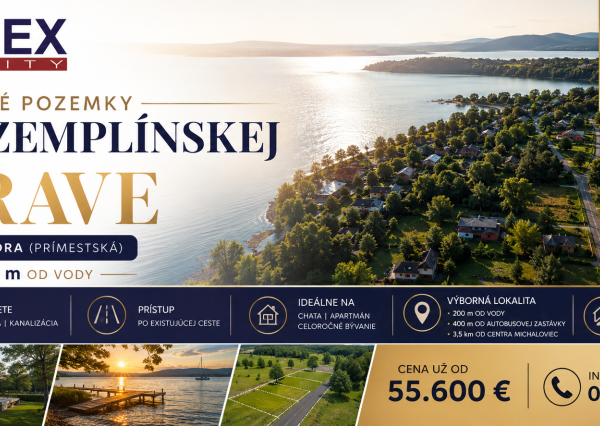 ID-4057 Stavebné pozemky pri Zemplínskej šírave – len 200 m od vody