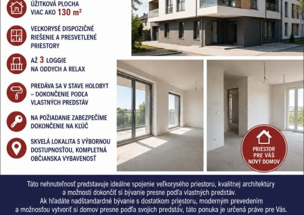 ID-4170 Jedinečná ponuka - priestranný byt v novostavbe - Trebišov