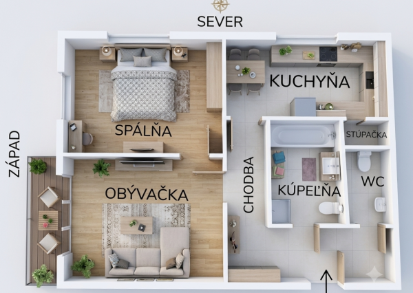 ID-4434 Pekný 2-izbový byt – Trebišov – JUH