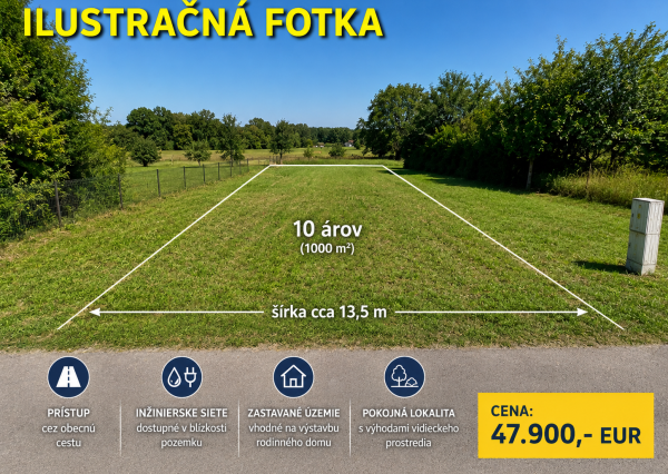 ID-4673 NA PREDAJ stavebný pozemok v obci Čečehov
