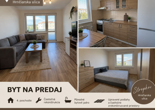 ID-4793 NA PREDAJ 3-izbový byt STROPKOV