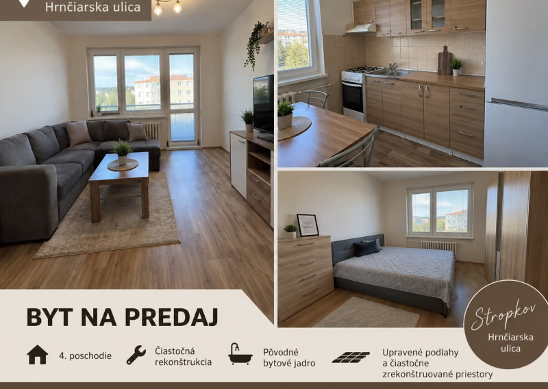 ID-4793 NA PREDAJ 3-izbový byt STROPKOV
